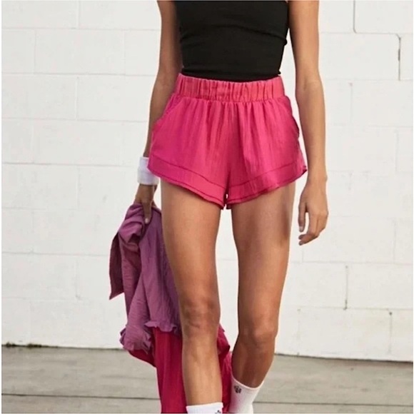🆕 FREE PEOPLE Movement Women's Lets Go Out Shorts Fuschia XS - Picture 5 of 10